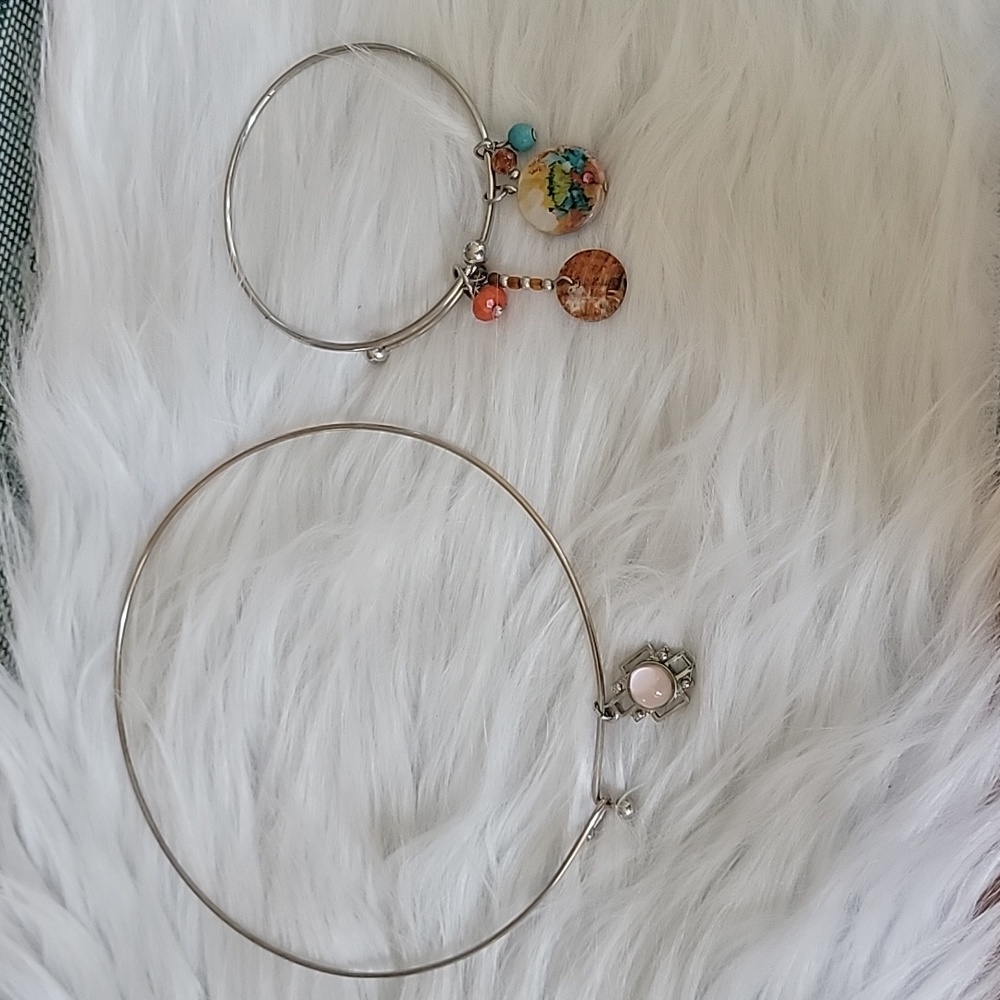 Lot of 2 Charm Bangle Bracelet and Necklace